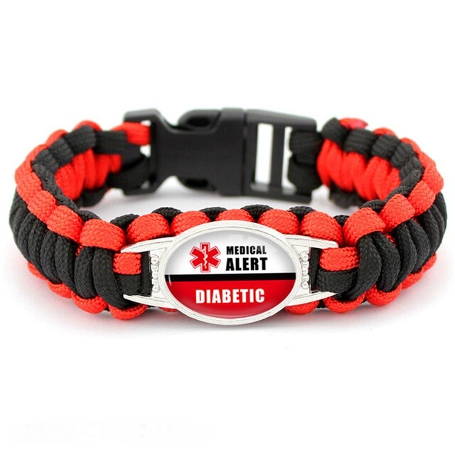 Diabetic Diabetes Medical Alert Bracelet Paracord Styles