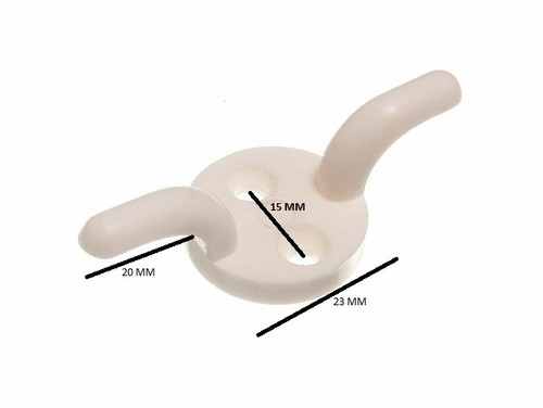 Gancio Tacchetto Roman Cavo Cieco Bianco Plastic 50mm 5.1cm Confezione Di 20