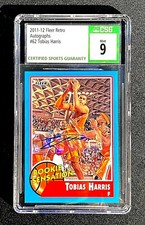 TOBIAS HARRIS 2011 FLEER RETRO ROOKIE SENSATION CSG 9 MINT #62 AUTO G2732&2885