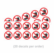 NO Food No Drink  White Stickers  20ct  Size 1.5" dia  Decal Outdoor Durable