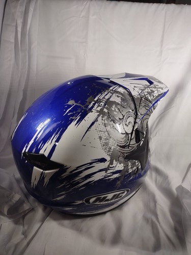 HJC Motocross Helmet XXL ATV CSMX CS-MX II White Blue Silver Used - Picture 2 of 11