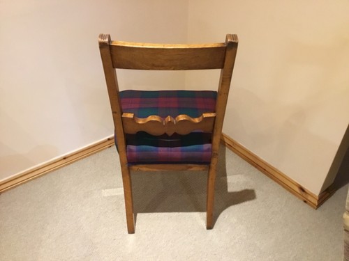 Reupholstered resprung Antique tartan chair - Picture 5 of 9