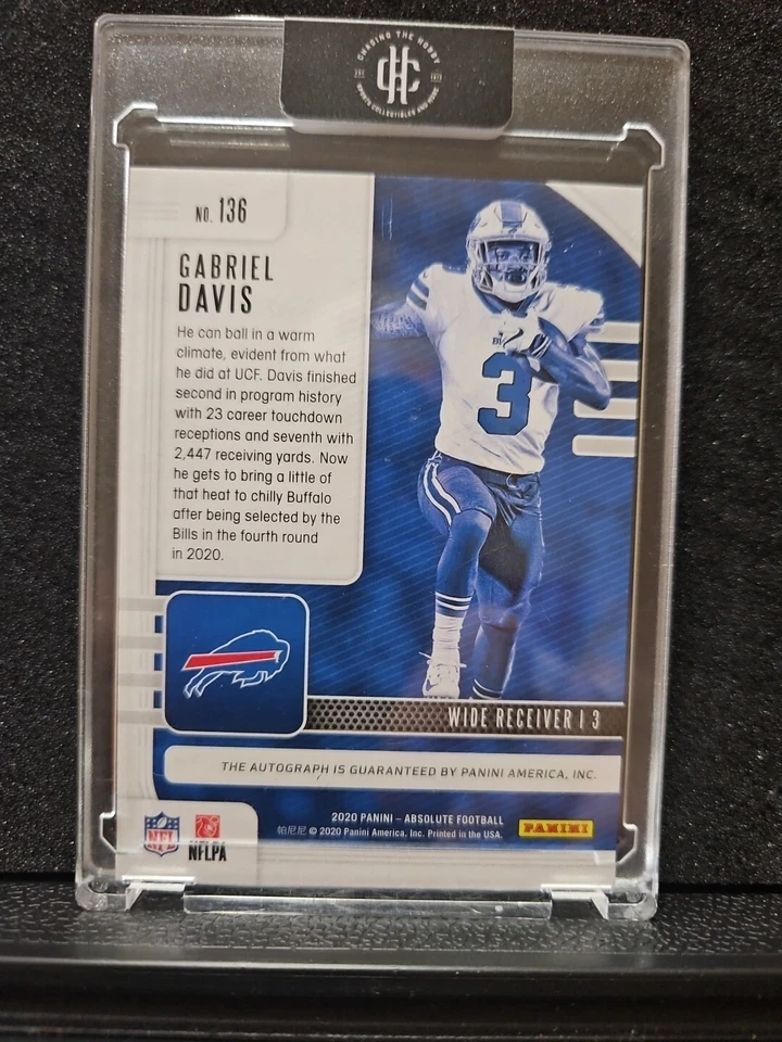 2020 Panini Absolute - autograph Rookie #136 Gabriel Davis (RC)  6/25  - Image 2 of 2