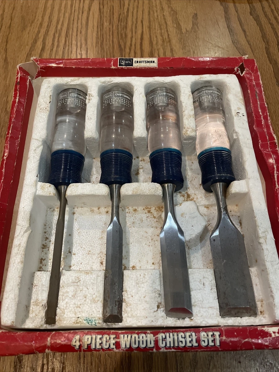 Vtg Sears Craftsman 4 Piece Wood Chisel Set 9 36868 WF USA 1 4 1