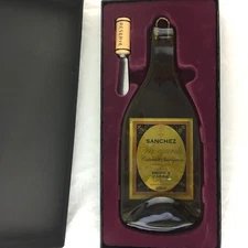 GLASS CHEESE BOARD PRESSED BOTTLE & SPREAD "CORK" KNIFE GIFT SET NIB