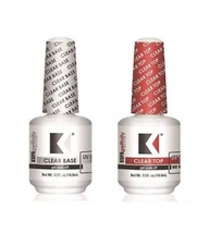 Kupa Gelfinity Gel TOP COAT & BASE COAT DUO Set UV/LED Cure Soak Off .5oz NEW!