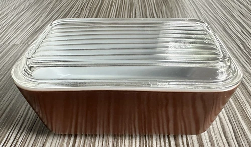 Vintage Pyrex #0502 Brown 1.5 Pint Refrigerator Ovenware Dish w/ Lid USA - Mint!