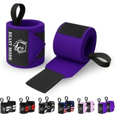 HeavyDuty Weightlifting Wrist Wraps with Thumb Loop for Strength Training