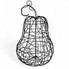 Vintage Decorative Black Wire Pear Fruit Sculpture 10''