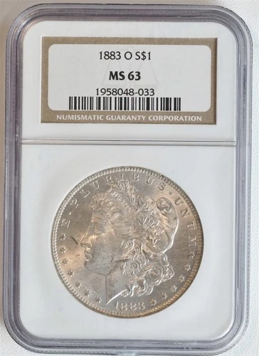 1883 O Morgan Silver Dollar MS 63 NGC $1