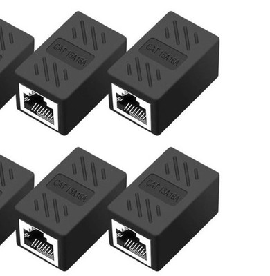QINGLER RJ45 Cat6 Coupler Ethernet Extender Connector 4 Pack in Line Coupler