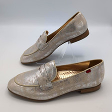 Marc Joseph Women’s Silver Metallic Patent Leather Slip-On Loafer Flat 7