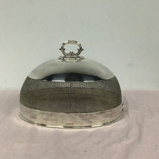 Antique Silver Plate Mesh Food Cover Dome Victorian Tableware NP#452