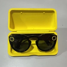 Snapchat Spectacles Black with Yellow Case - No Charger, Untested, Sold As Is