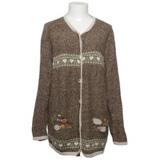 Landhaus, Strickjacke, Damen, Größe: L, Braun/Mehrfarbig, Musterstrick #cl1