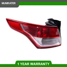 Driver/Left Halogen Black Outer Red Lens Tail Light For Ford Escape 2013-2016