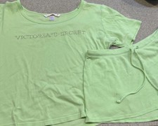 Vintage Y2K Victoria's Secret Lime 2006 Pj Set Cotton Small Bling