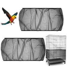 2 Pcs Bird Cage Cover Seed Catcher Nylon Guard Net for Parrot Parakeet Macaw