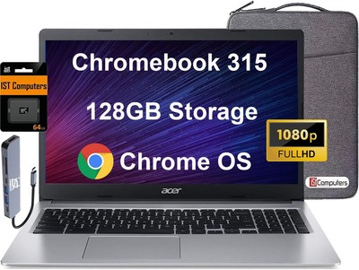 Chromebook 315 15.6'' FHD (Intel Celeron N4500, 4GB RAM, 128GB Storage (64GB e...