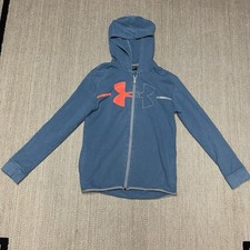 Under Armour Light Blue Lightweight Loose Fit Youth Zip up Sweatshirt, Size XL