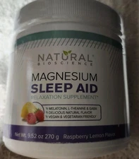 Sleep Night Powder Magnesium Citrate & BisGlycinate Melatonin Raspberry Lemonade