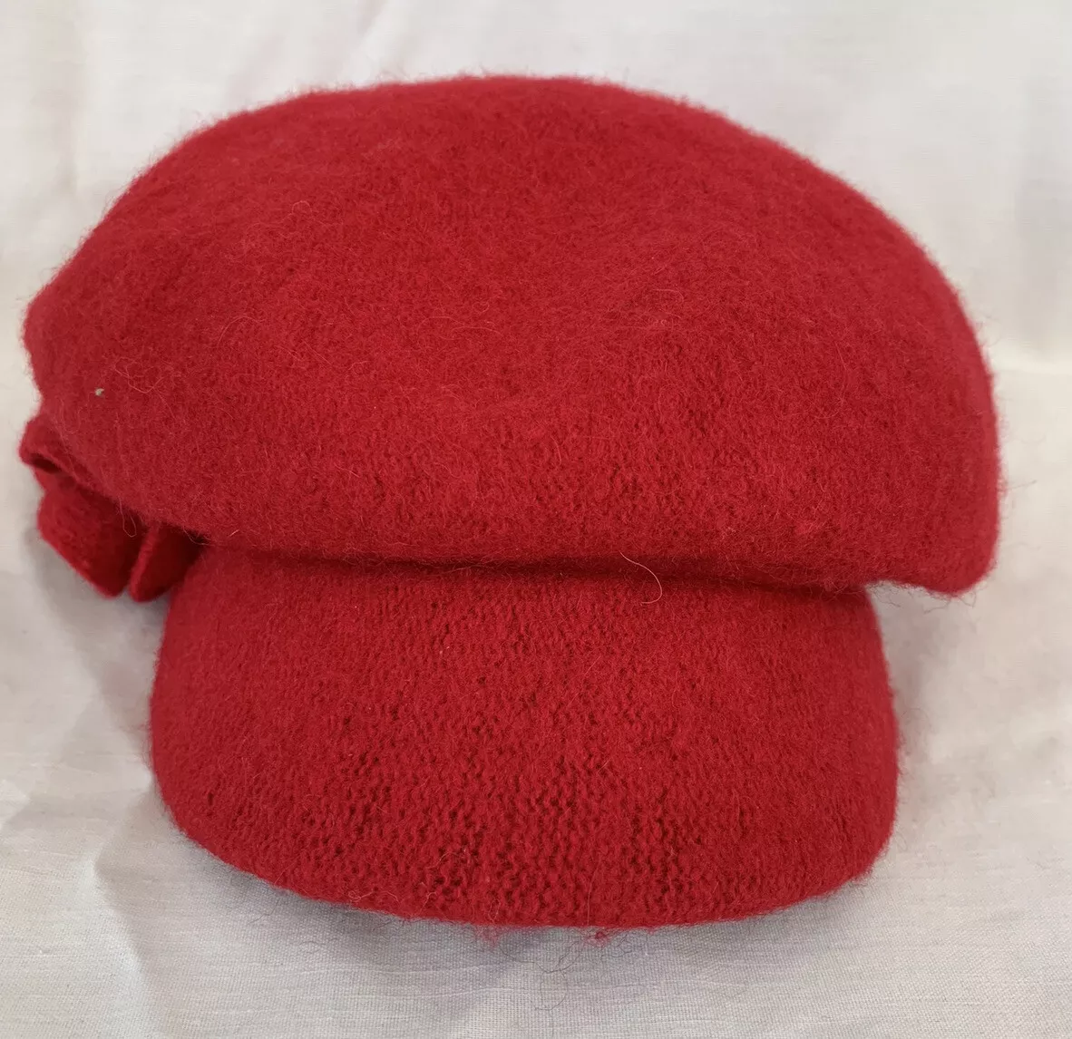 Kmart Red Ladies Hat with Bill and Flowers