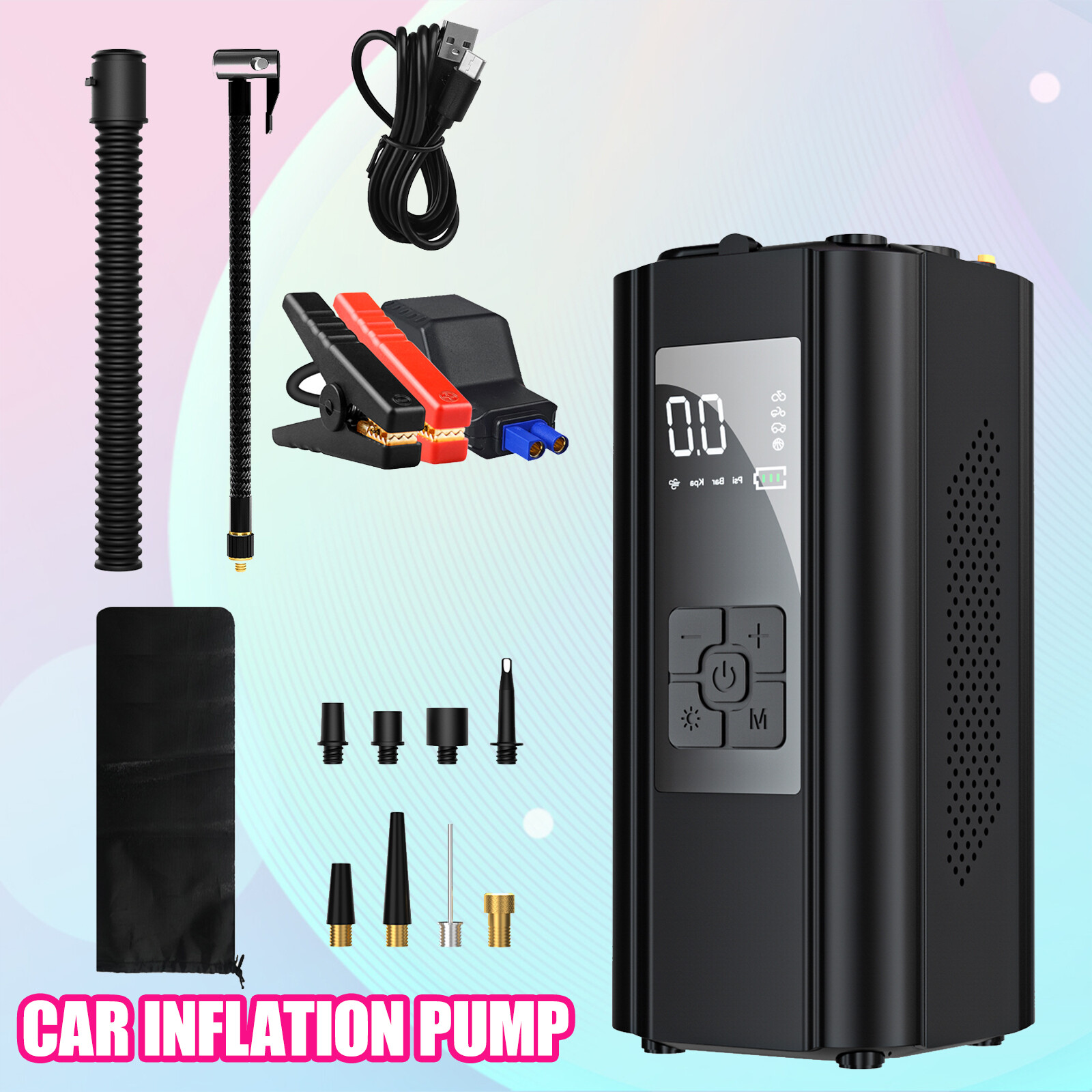 5 in 1 Air Pump AP-011 Air Compressor Tire Inflator Fits Car Moto BikekH