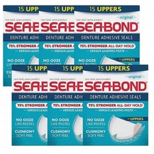 Sea-Bond Secure Denture Adhesive Seals, Original Uppers, Zinc Free, All Day Hold