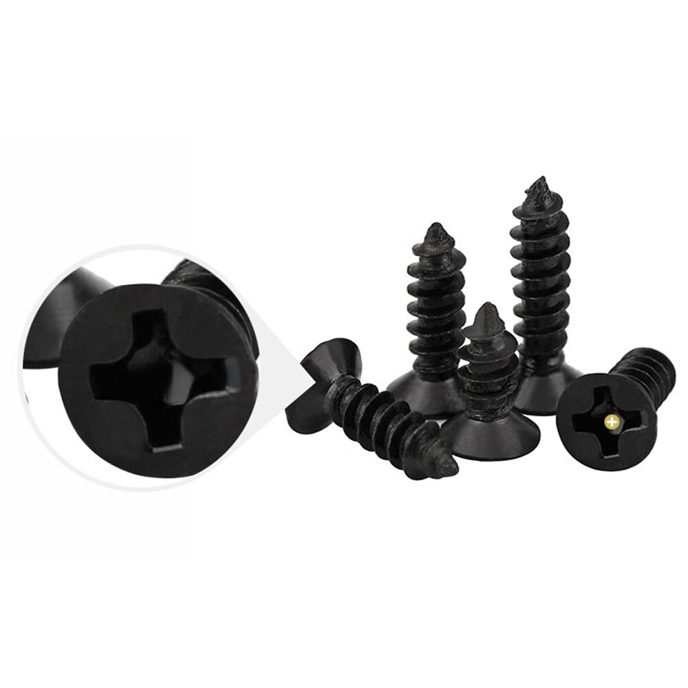 M1 M1.2 M1.4 M1.7M3 Countersunk Head Wood Screws Phillips Black Zinc Wood Screw eBay