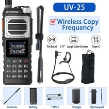US BAOFENG UV-25 WALKIE TALKIES LONG RANGE TRI-POWER TWO WAY HAM RADIO BAG 48CM