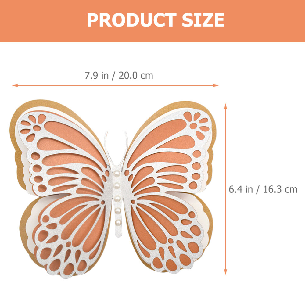 8 pcs Butterflies Decals Hollowed Butterflies Stickers 3D Decorative