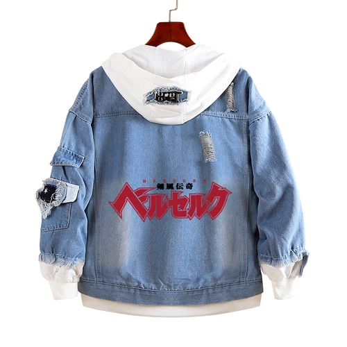 Berserk Guts Casca Spring Denim Jacket Hoodies Coat Sweatshirts Jeans Outwear - Bild 9 von 45