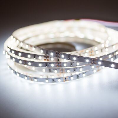Mextronic 24V LED Streifen 5m LED Strip 3528 Kaltweiß (6000k) 24W 500CM 24V IP20