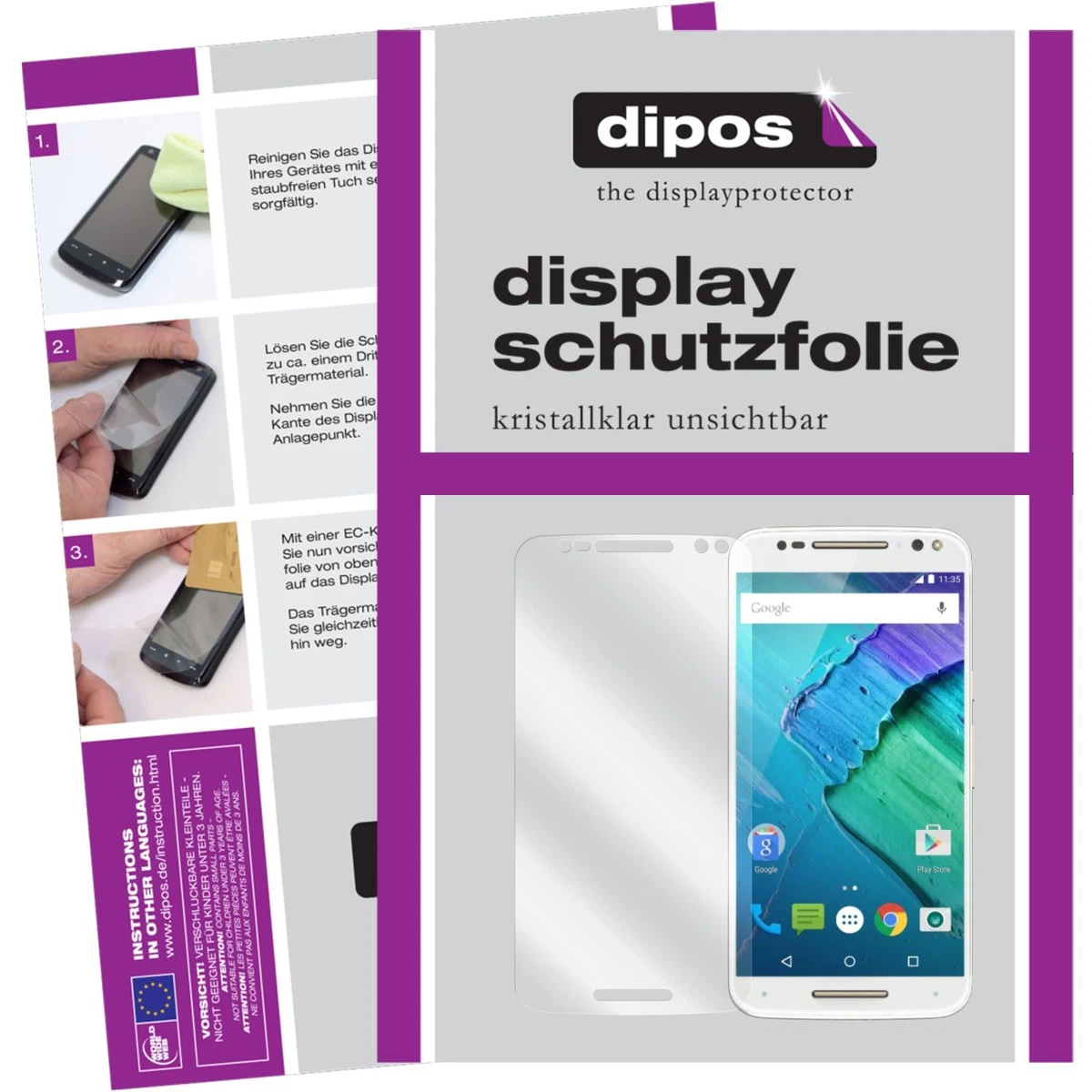 6x Pellicola per Motorola Moto X Play Prottetiva Transparente