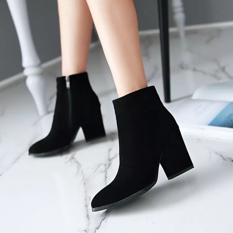 Booties Heeled Female Ankle Boots Waterproof Short Shoes for Women Chunky  Footwear Very High Heels Platform Black Fashion 2023 - AliExpress