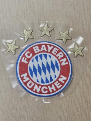 FC BAYERN MUNCHEN MUNICH TEAM 5 STARS SOCCER CHEST PATCH IRON ON BADGE ..#54