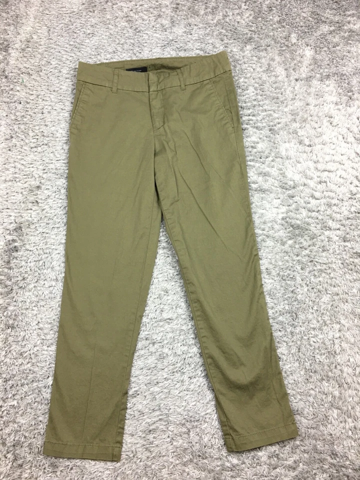 Kut From The Kloth Taylor Crop Trouser Pants Womens Size 0 Green Cotton Chino - Image 3 of 4