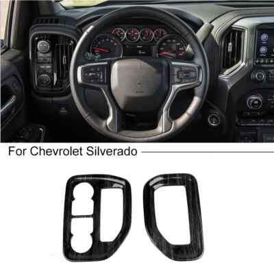Center Dashboard Air Vent Outlet Cover Trim for Chevrolet Silverado 19+ Carbon