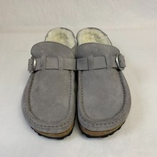 Birkenstock New w/ Box Buckley Shearling Whale Gray Suede Narrow Select Size