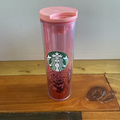 Starbucks Valentines 2022 Pink Tumbler and Lid with Red Hearts - 16 oz |  eBay