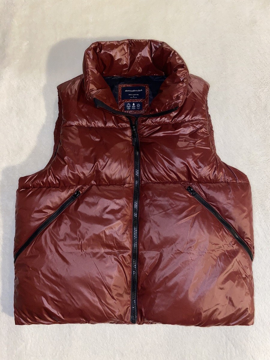 ◆アバクロ◆Heavyweight PUFFER VEST◆M・レッド◆ ABERCROMBIE & FITCH Puffer Vest Mens Large Heavyweight