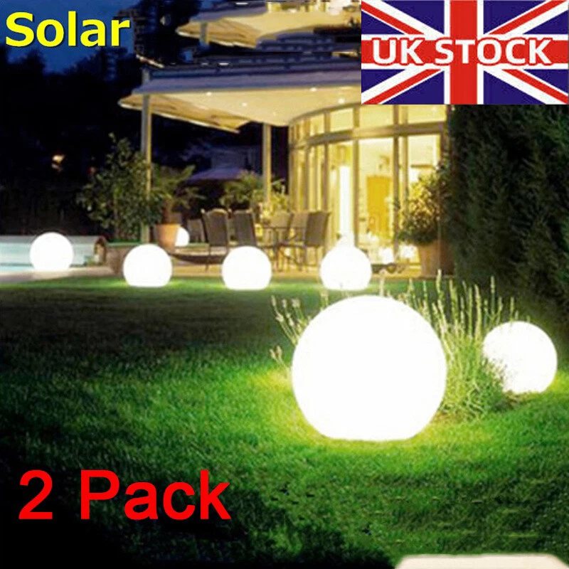LED Solar Round Ball Bulb Lamp Waterproof Garden Solar Panel Ball