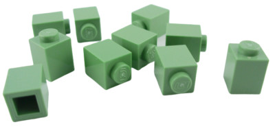 Lego 10 Stück Stein 1x1 sandgrün Steine sand green (3005) Neu Basics City