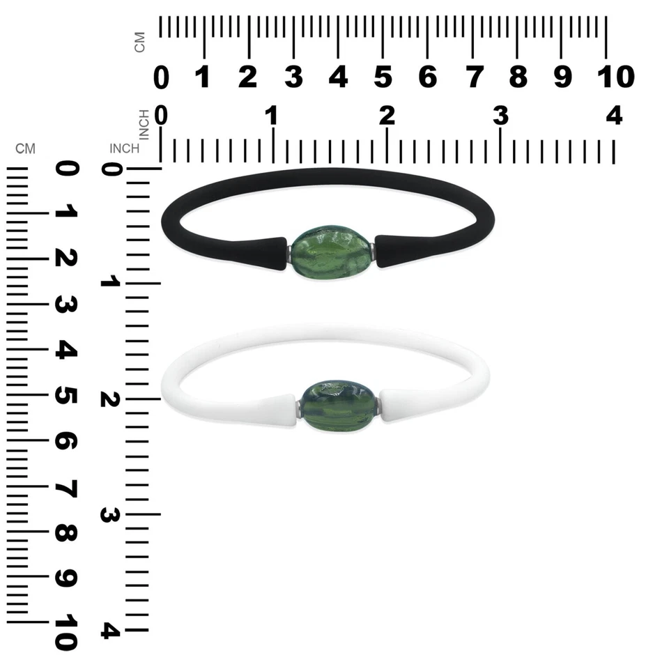 Pulsera de silicona con cuentas de tambor de moldavita negra o blanca con certificado de autenticidad Foto 3 de 3