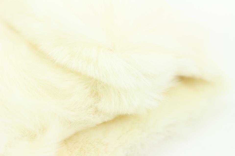 Chanel White x Black CC Rabbit Fur Wrist Band Bracelet