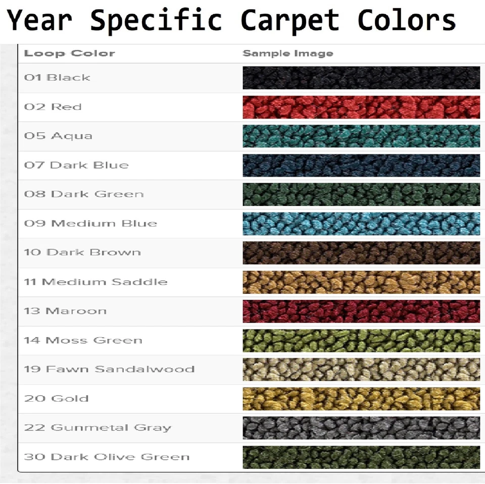 ACC 1962-1969 Plymouth Fury Custom Fury Logo 4pc Loop Floor Mats - Image 4 of 4