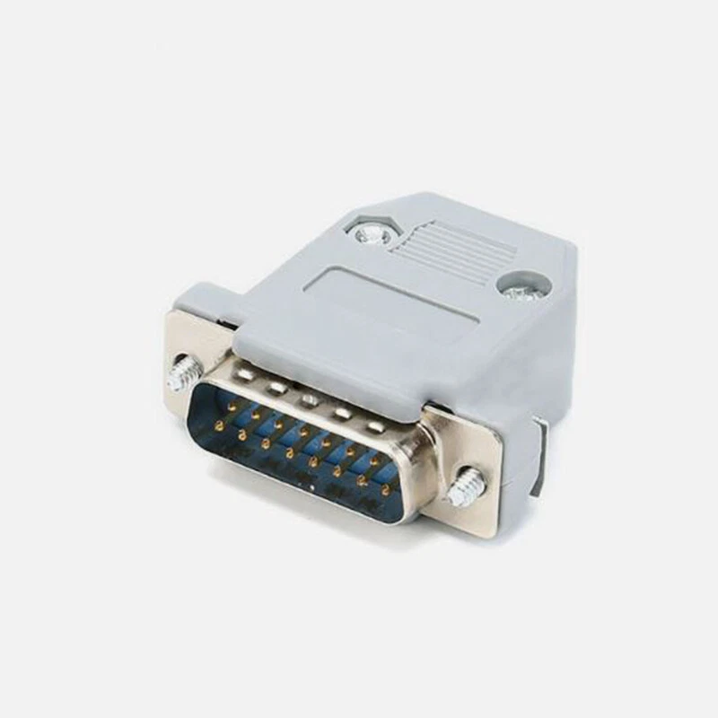 DB15 15 Pin Male / Female D-Sub Plug Socket Solder Connector Plastic Hood Cover - Image 2 of 4