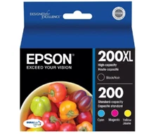 Epson 200XL Black & 200 Tri-CoIor ink Cartridges (Choose Expiration Date) NEW !!