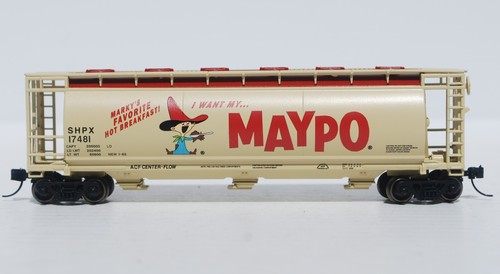 Maypo. N Scale. 3 Bay Cylindrical Covered Hopper. Bowser. Rd# 17470. New. | Zustand: New