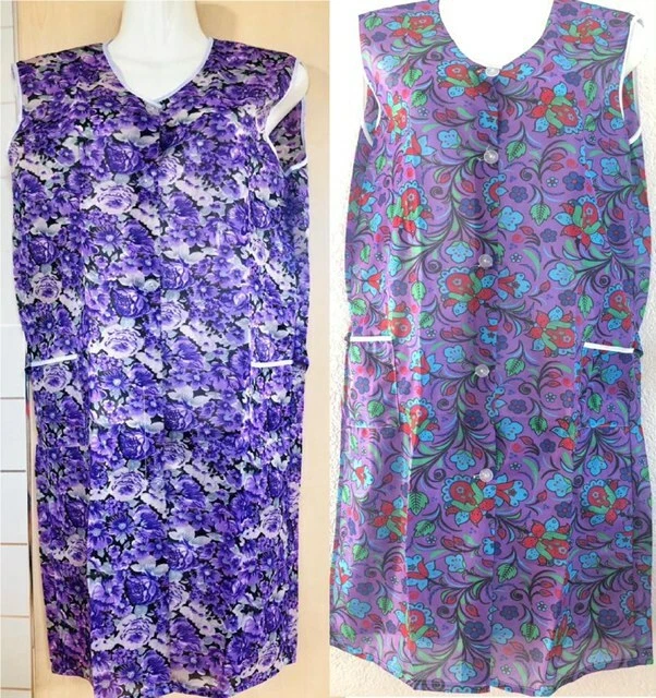 DDR Lange Kittelschürze Ärmellos Hauskleid Apron Dress  bequem für Haus &Garten - Bild 4 von 4